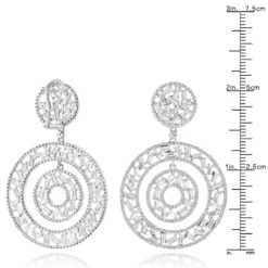 Unique 14K White Gold Designer Baguette Round Diamond Earrings For Women 7ct -Outlet Radiant Bijou Store unique 14k gold designer baguette round diamond earrings for women 7ct rulerwh