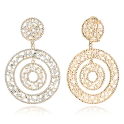 Unique 14K White Gold Designer Baguette Round Diamond Earrings For Women 7ct -Outlet Radiant Bijou Store unique 14k gold designer baguette round diamond earrings for women 7ct ye