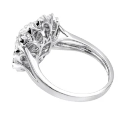 Unique 14K White Gold Diamond Cluster Flower Ring For Women 1.5ct By Luxurman -Outlet Radiant Bijou Store unique 14k gold diamond cluster flower ring for women 15ct by luxurman backwh