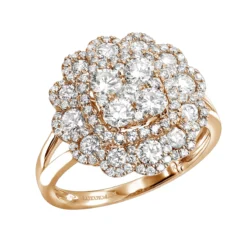 Unique 14K White Gold Diamond Cluster Flower Ring For Women 1.5ct By Luxurman -Outlet Radiant Bijou Store unique 14k gold diamond cluster flower ring for women 15ct by luxurman ro