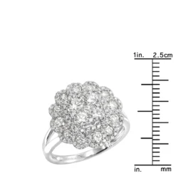 Unique 14K White Gold Diamond Cluster Flower Ring For Women 1.5ct By Luxurman -Outlet Radiant Bijou Store unique 14k gold diamond cluster flower ring for women 15ct by luxurman rulerwh