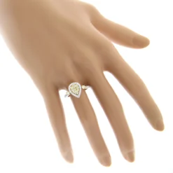 Unique 14K White Gold One Carat Yellow White Diamond Ring For Women By Luxurman -Outlet Radiant Bijou Store unique 14k gold one carat yellow white diamond ring for women by luxurman bodwh