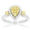 Unique 14K White Gold One Carat Yellow White Diamond Ring For Women By Luxurman 2 Unique 14K White Gold One Carat Yellow White Diamond Ring For Women By Luxurman -Outlet Radiant Bijou Store unique 14k gold one carat yellow white diamond ring for women by luxurman mainwh