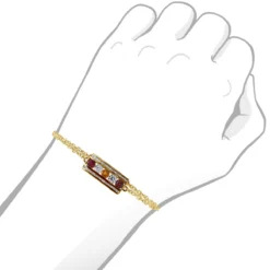 Unique 14K Yellow Gold Ruby Citrine Garnet Gemstone & Diamond Bracelet For Women 1.75ct -Outlet Radiant Bijou Store unique 14k gold ruby citrine garnet gemstone diamond bracelet for women 175ct 000978 bodye