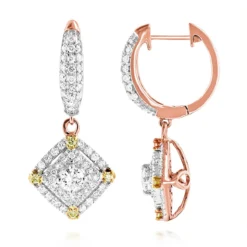 Unique 14K White Gold White And Yellow Diamond Earrings For Women Drop Design 10 Unique 14K White Gold White And Yellow Diamond Earrings For Women Drop Design -Outlet Radiant Bijou Store unique 14k gold white and yellow diamond earrings for women drop design ro