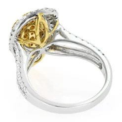 Unique 14K White Gold White Yellow Diamond Pear Shape Cluster Ring For Women 1.5c -Outlet Radiant Bijou Store unique 14k gold white yellow diamond pear shape cluster ring for women 15c backwh