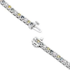 Unique 14K White Gold Yellow White Blue Diamond Tennis Bracelet For Women 1.5ct 11 Unique 14K White Gold Yellow White Blue Diamond Tennis Bracelet For Women 1.5ct -Outlet Radiant Bijou Store unique 14k gold yellow white blue diamond tennis bracelet for women 15ct backwh