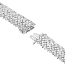 Unique 18K White Gold Ladies Diamond Bracelet 14.6ct G/VS By Luxurman -Outlet Radiant Bijou Store unique 18k gold ladies diamond bracelet 146ct gvs by luxurman backwh