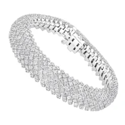 Unique 18K White Gold Ladies Diamond Bracelet 14.6ct G/VS By Luxurman
