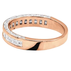 Unique Women's Wedding Ring 2 Carat Round & Princes Diamond Band 14K White Gold 4mm -Outlet Radiant Bijou Store unique 2 carat round princess diamond band 14k gold womens wedding ring 4mm back rose