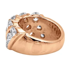 Unique 3 Carat Women's Diamond Wedding Band 18K White Gold Anniversary Ring -Outlet Radiant Bijou Store unique 3 carat diamond womens diamond wedding band 18k gold anniversary ring 000910 back rose