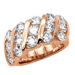 Unique 3 Carat Women's Diamond Wedding Band 18K White Gold Anniversary Ring -Outlet Radiant Bijou Store unique 3 carat diamond womens diamond wedding band 18k gold anniversary ring 000910 rose