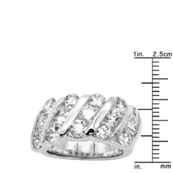 Unique 3 Carat Women's Diamond Wedding Band 18K White Gold Anniversary Ring -Outlet Radiant Bijou Store unique 3 carat diamond womens diamond wedding band 18k gold anniversary ring 000910 ruler white