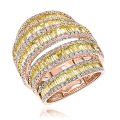 Unique 7ct Ladies White Yellow Diamond Cocktail Ring 14K White Gold By Luxurman -Outlet Radiant Bijou Store unique 7ct ladies white yellow diamond cocktail ring 14k gold by luxurman ro