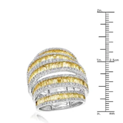 Unique 7ct Ladies White Yellow Diamond Cocktail Ring 14K White Gold By Luxurman -Outlet Radiant Bijou Store unique 7ct ladies white yellow diamond cocktail ring 14k gold by luxurman rulerwh