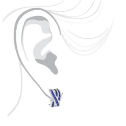 Unique Designer Diamonds And Blue Sapphires Earrings For Her 14K White Gold -Outlet Radiant Bijou Store unique designer diamonds and blue sapphires earrings for her 14k gold bodwh