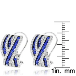 Unique Designer Diamonds And Blue Sapphires Earrings For Her 14K White Gold -Outlet Radiant Bijou Store unique designer diamonds and blue sapphires earrings for her 14k gold rulerwh