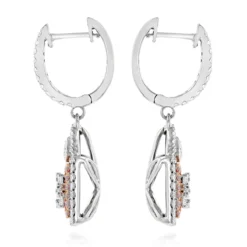 Unique Designer White And Pink Diamond Earrings For Women 14K Gold 1.75ct -Outlet Radiant Bijou Store unique designer white and pink diamond earrings for women 14k gold 175ct backwh