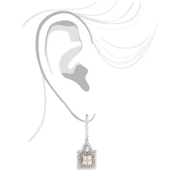 Unique Designer White And Pink Diamond Earrings For Women 14K Gold 1.75ct -Outlet Radiant Bijou Store unique designer white and pink diamond earrings for women 14k gold 175ct bodwh