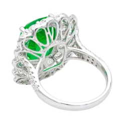 Unique Diamond And Emerald Cocktail Ring For Women 18K White Gold 9.7 Carats -Outlet Radiant Bijou Store unique diamond and emerald cocktail ring for women in 18k gold 97 carats 802634 backwh