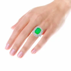 Unique Diamond And Emerald Cocktail Ring For Women 18K White Gold 9.7 Carats -Outlet Radiant Bijou Store unique diamond and emerald cocktail ring for women in 18k gold 97 carats 802634 bodwh
