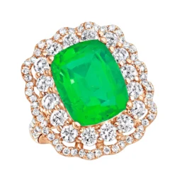 Unique Diamond And Emerald Cocktail Ring For Women 18K White Gold 9.7 Carats -Outlet Radiant Bijou Store unique diamond and emerald cocktail ring for women in 18k gold 97 carats 802634 ro