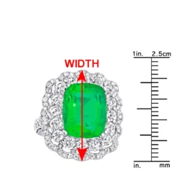 Unique Diamond And Emerald Cocktail Ring For Women 18K White Gold 9.7 Carats -Outlet Radiant Bijou Store unique diamond and emerald cocktail ring for women in 18k gold 97 carats 802634 rulerwh