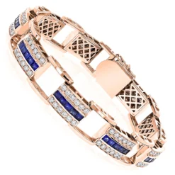 Unique Diamond And Sapphires Bracelet 14K White Gold 10 Unique Diamond And Sapphires Bracelet 14K White Gold -Outlet Radiant Bijou Store unique diamond and sapphires bracelet in 14k yellow rose or white gold rose