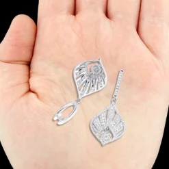 Unique Diamond Drop Earrings For Women 2.4ct 14K White Gold -Outlet Radiant Bijou Store unique diamond drop earrings for women 24ct 14k gold 4