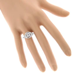 Unique Diamond Engagement Ring Halo Design 1.85ct 14K White Gold -Outlet Radiant Bijou Store unique diamond engagement ring halo design 185ct 14k gold bodwh