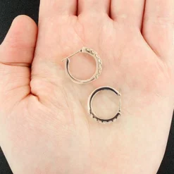 Unique 14K Yellow Gold Diamond Hoop Huggie Earrings 1.58ct -Outlet Radiant Bijou Store unique diamond hoop earrings 158ct 14k gold 2