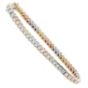 Unique Diamond Tennis Bracelet For Women Tricolor 14K White/Yellow/Rose Gold -Outlet Radiant Bijou Store unique diamond tennis bracelet for women tricolor 14k white yellow rose gold 000986 main 1671159872