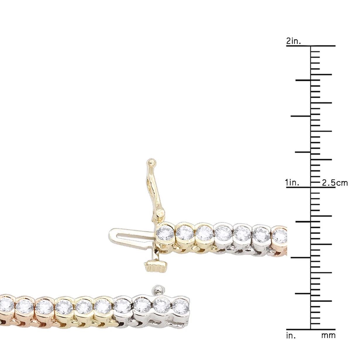 Unique Diamond Tennis Bracelet For Women Tricolor 14K White/Yellow/Rose Gold 6 Unique Diamond Tennis Bracelet For Women Tricolor 14K White/Yellow/Rose Gold - Image 4