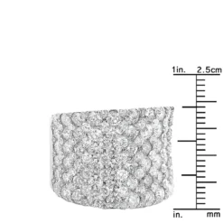 Unique Diamond Wedding Bands: 8 Carat Ladies Pave Diamonds Ring 14K White Gold -Outlet Radiant Bijou Store unique diamond wedding bands 8 carat ladies pave diamonds ring 14k gold rulerwh