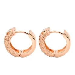 Unique Diamonds And Rubies Earrings Huggies 14K Yellow Gold Small Hoops 1/4 Inch -Outlet Radiant Bijou Store unique diamonds and rubies earrings huggies 14k gold small hoops 14 inch 001300 backro