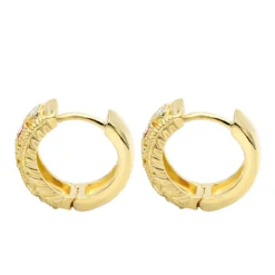 Unique Diamonds And Rubies Earrings Huggies 14K Yellow Gold Small Hoops 1/4 Inch -Outlet Radiant Bijou Store unique diamonds and rubies earrings huggies 14k gold small hoops 14 inch 001300 backye