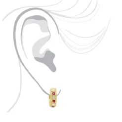 Unique Diamonds And Rubies Earrings Huggies 14K Yellow Gold Small Hoops 1/4 Inch -Outlet Radiant Bijou Store unique diamonds and rubies earrings huggies 14k gold small hoops 14 inch 001300 bodye