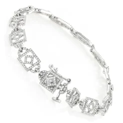 Unique Ladies Round Diamond Bracelet 14K White Gold 1.3ct -Outlet Radiant Bijou Store unique ladies round diamond bracelet 14k gold 13ct backwh