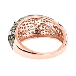 Unique Luxurman Champagne Diamond Right Hand Ladies Ring 1.5ct 14K Rose Gold -Outlet Radiant Bijou Store unique luxurman champagne diamond right hand ladies ring 15ct 14k gold backro