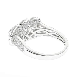 Unique Luxurman Double Halo Cluster Diamond Engagement Ring 1.6ct 14K White Gold -Outlet Radiant Bijou Store unique luxurman double halo cluster diamond engagement ring 16ct 14k gold backwh