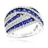 Unique Luxurman One Carat Diamond Blue Sapphire Cocktail Ring For Women -Outlet Radiant Bijou Store unique luxurman one carat diamond blue sapphire cocktail ring for women mainwh