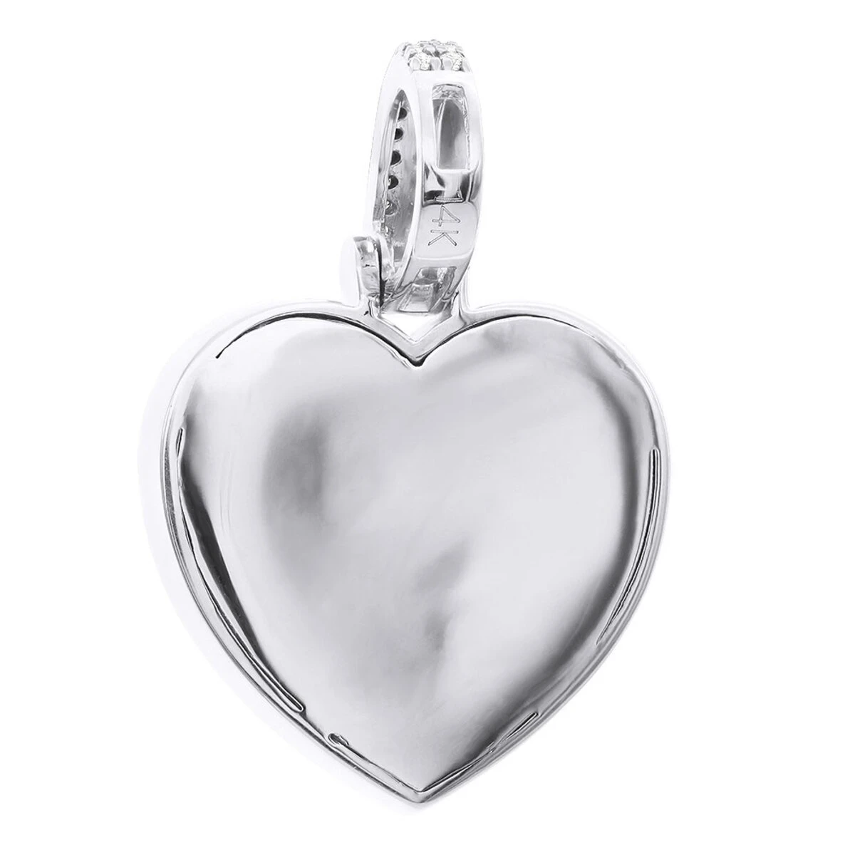 Large Ladies Unique Round Baguette Diamond Heart Shape Pendant 2 Carat 14K Yellow Gold 6 Large Ladies Unique Round Baguette Diamond Heart Shape Pendant 2 Carat 14K Yellow Gold - Image 4