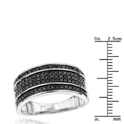 Unique 10K Rose Gold 5 Row Black Diamond Wedding Band -Outlet Radiant Bijou Store unique wedding rings 10k gold 5 row black diamond wedding band rulerwh