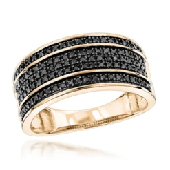 Unique 10K Rose Gold 5 Row Black Diamond Wedding Band -Outlet Radiant Bijou Store unique wedding rings 10k gold 5 row black diamond wedding band ye