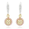 Unique White Yellow Pink Diamond Drop Earrings For Women 1 Carat 14K White Gold -Outlet Radiant Bijou Store unique white yellow pink diamond drop earrings for women 09ct 14k gold mainwh