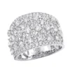 Unique Wide Diamond Ladies Ring Band 2.75ct 14K White Gold By Luxurman