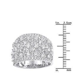 Unique Wide Diamond Ladies Ring Band 2.75ct 14K White Gold By Luxurman -Outlet Radiant Bijou Store unique wide diamond ladies ring band 275ct in 14k gold by luxurman rulerwh