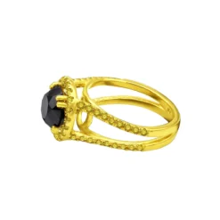 Unique Yellow And Black Diamond Engagement Ring 2.95ct 18K Yellow Gold -Outlet Radiant Bijou Store unique yellow and black diamond engagement ring 295ct 18k p 45912 back