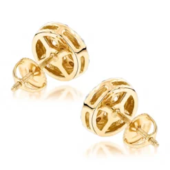 Unisex Round Diamond Stud Earrings Clusters 14K White Gold 1.75ct -Outlet Radiant Bijou Store unisex round diamond stud earrings clusters in 14k gold 175ct backye