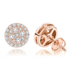 Unisex Round Diamond Stud Earrings Clusters 14K White Gold 1.75ct -Outlet Radiant Bijou Store unisex round diamond stud earrings clusters in 14k gold 175ct ro